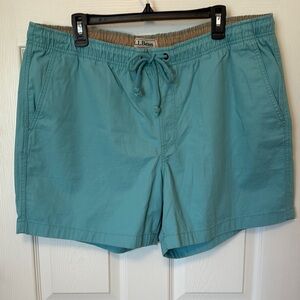 L.L. Bean Teal Dock Shorts 100% Cotton 6” inseam Size XL-REG
